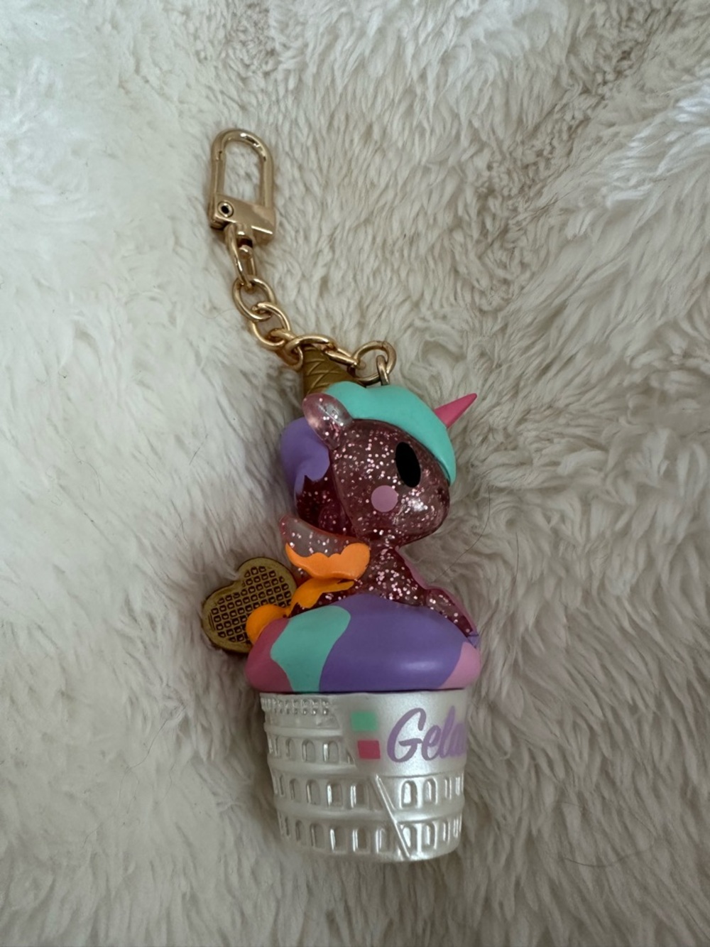 tokidoki Glitter Unicorn Gelato Keychain - Purple, Teal, Pink, Orange